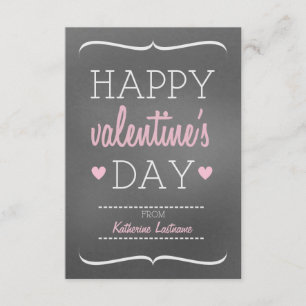 チョークにインスパイアされた子供向け学校/教室バレンタイン 招待状