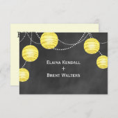 チョークのランタンRSVP黄色 出欠カード (正面/裏面)