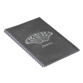 チョークの刺激を受けたで白い蝶螺線形ノート ノートブック (右側)