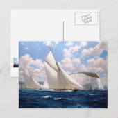 チョークの崖の近くの海のレース ポストカード (正面/裏面)