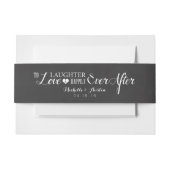 チョークの後ずっと幸せに笑いを愛するタイポグラフィ 招待状ベリーバンド (正面例)