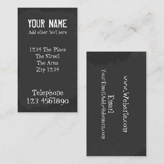 チョークの文字の効果の黒板 名刺 (正面/裏面)