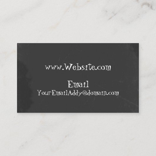 チョークの文字の効果の黒板 名刺 (裏面)