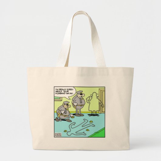 チョークの概要おもしろい警察の贈り物と収集品 ラージトートバッグ (正面)