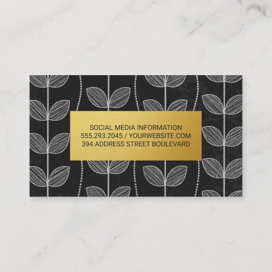 チョークの花のドードル 名刺 (裏面)