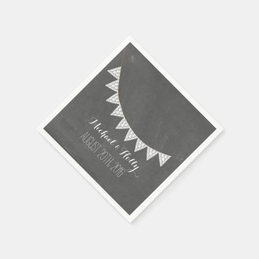 チョークインスパイアボードアイレット結婚バンティング スタンダードカクテルナプキン (角)