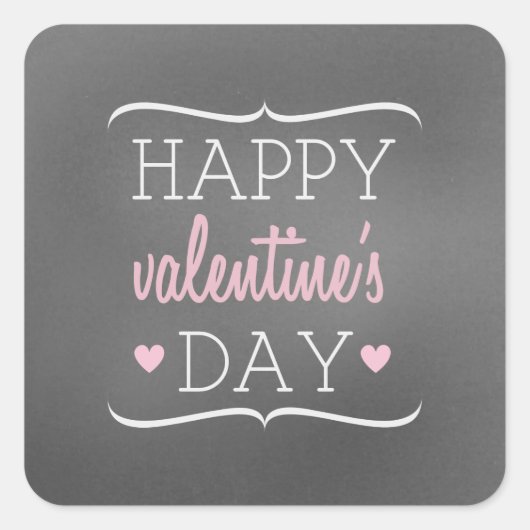 チョークインスパイアボードバレンタインのステッカー スクエアシール (正面)