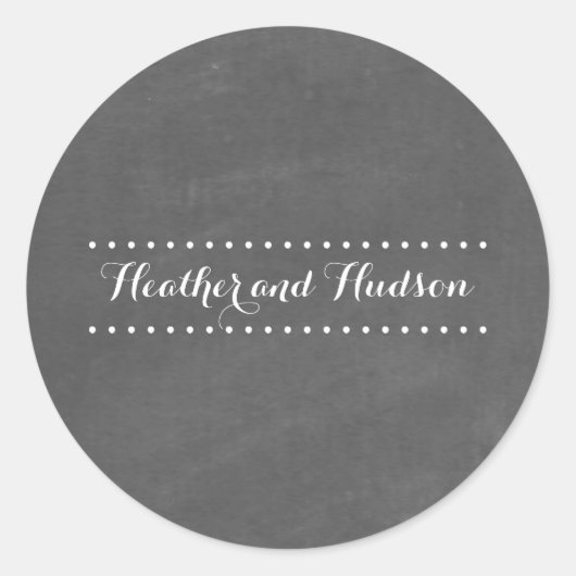 チョークインスパイアボ結婚ードのステッカー ラウンドシール (正面)