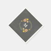 チョークインスパイアモノグラムリース結婚ズナプキン スタンダードカクテルナプキン (角)