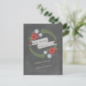 チョークインスパイアリース&バナー日付の保存 案内ポストカード (スタンド正面)