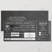 チョークウェディング デスティネーション チケット 招待状 RSVP (正面/裏面)