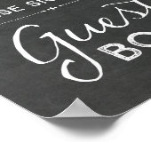 チョークウォーターフローラゲストブック結婚ズサイン ポスター (角)