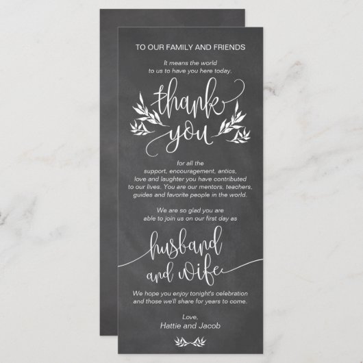 チョークエレガントフローラ有難う設定カード (正面/裏面)