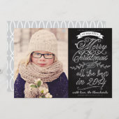 チョークエレガントボモダンードクリスマスフォトカード シーズンカード (正面/裏面)