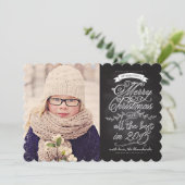 チョークエレガントボモダンードクリスマスフォトカード シーズンカード (スタンド正面)