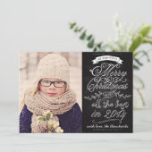 チョークエレガントボモダンードクリスマスフォトカード シーズンカード (スタンド正面)