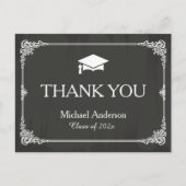 チョークエレガントボードグラッドキャップ卒業ありがとう ポストカード (正面)
