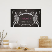 チョークエレガントボードバプテスマ歓迎 ポスター (キッチン)