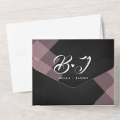 チョークエレガントボードパステルモノグラム結婚ズ オールインワン招待状 (裏面)