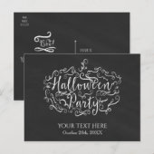 チョークエレガントボードパンプキンハローウィンパーティ インビテーションポストカード (正面/裏面)