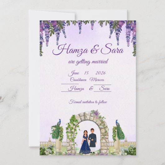 チョークエレガントボード結婚式招待状 | フローラ保存 招待状 (正面)