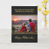 チョークエレガント父の日のカードの金箔 カード (黄色い花)