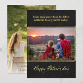 チョークエレガント父の日のカードの金箔 案内状 (正面/裏面)