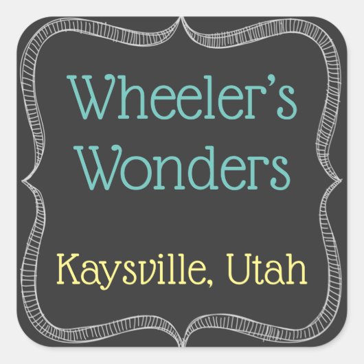 チョークカスタマイズボードラベル スクエアシール (正面)