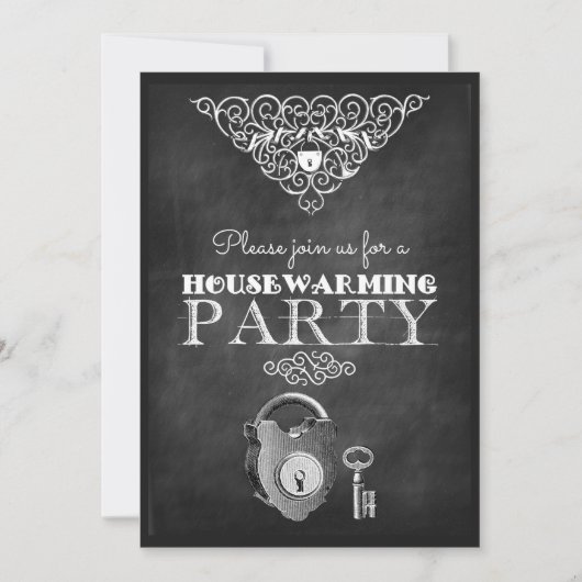 チョークカスタマイズボード引っ越し祝いパーティーパーティー招待状 招待状 (正面)
