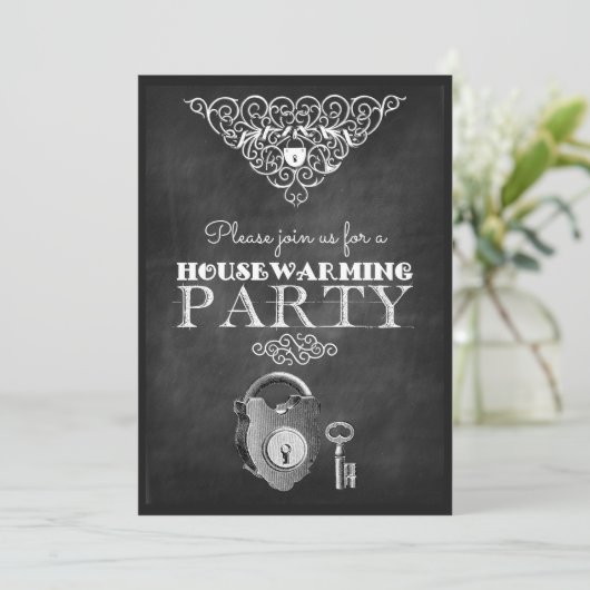 チョークカスタマイズボード引っ越し祝いパーティーパーティー招待状 招待状 (スタンド正面)