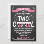 チョークカッコいいボード女子2歳の誕生日 サンキューカード (正面)