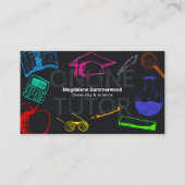 チョークカラフルオンライン講師オン石板グレー 名刺 (正面)