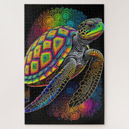 チョークカラフルスケッチウミガメ ジグソーパズル