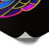 チョークカラフルスケッチウミガメ ポスター (角)