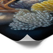 チョークカラフルスケッチ魚 ポスター (角)