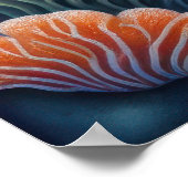 チョークカラフルスケッチ魚 ポスター (角)