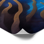 チョークカラフルスケッチ魚 ポスター (角)