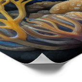 チョークカラフルスケッチ魚 ポスター (角)