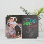 チョークカラフルボードの信仰、希望、愛の写真 シーズンカード (スタンド正面)