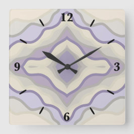 チョークグレーラベンダーオクタゴンスタージオグラフィティカルアート スクエア壁時計