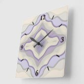 チョークグレーラベンダーオクタゴンスタージオグラフィティカルアート スクエア壁時計 (傾斜)