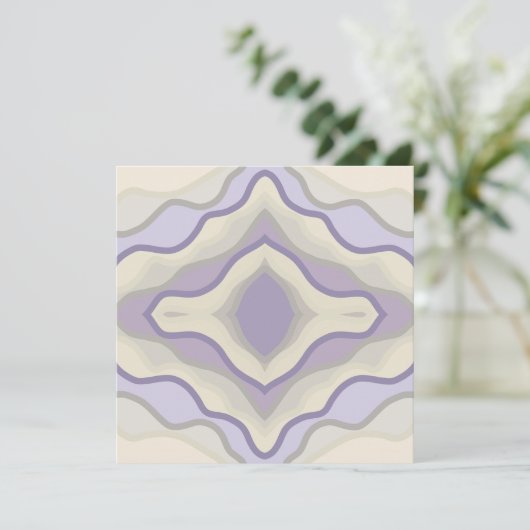 チョークグレーラベンダーオクタゴンスター幾何学的デザイン カード (スタンド正面)