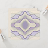 チョークグレーラベンダーオクタゴンスター幾何学的デザイン カード (正面/裏面インサイチュ)