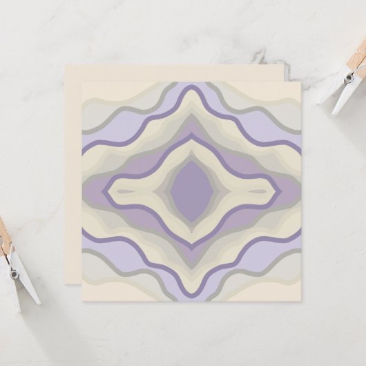 チョークグレーラベンダーオクタゴンスター幾何学的デザイン カード (正面/裏面インサイチュ)