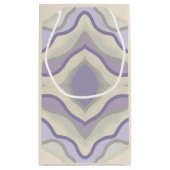 チョークグレーラベンダーオクタゴンスター幾何学的デザイン スモールペーパーバッグ (裏面)