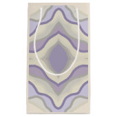 チョークグレーラベンダーオクタゴンスター幾何学的デザイン スモールペーパーバッグ (正面)