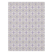 チョークグレーラベンダーオクタゴンスター幾何学的デザイン テーブルクロス (正面)