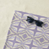 チョークグレーラベンダーオクタゴンスター幾何学的デザイン ビーチタオル (インサイチュ)