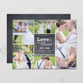 チョークコラージュ結婚の写真サンキューカード サンキューカード (正面/裏面)