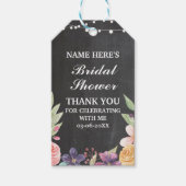 チョークサンキューラベル素朴フラワーブライダルシャワー ギフトタグ (正面)